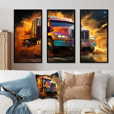 «Expressionist Monster Truck Fury IV», ensemble de reproductions d'art mural