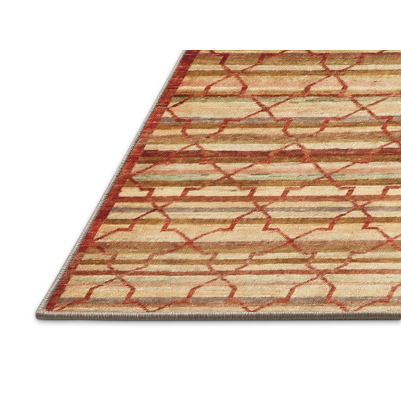 Tapis rouge à motif géométrique, Rectangle 6 pi x 9 pi