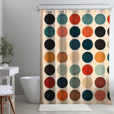 Geometric – Polyester Shower Curtain, Dye Sublimation Print, 71" W × 74" L