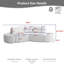 Ensemble de canapé modulaire à 3 places 106 pouces avec 2 repose-pieds incurvés et 3 coussins, sans assemblage requis 106 pouces Chenille-1624406502