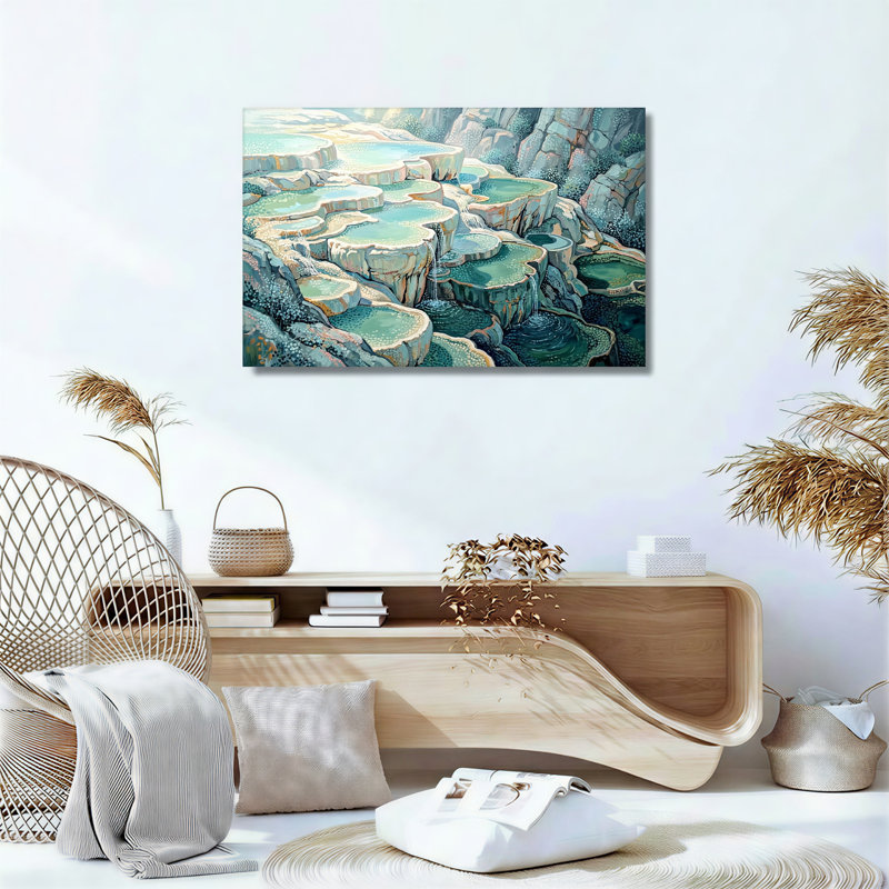 Art mural sur toile vert, 24"H x 36"W