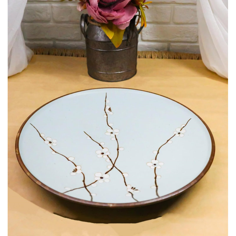 Made In Japan Ceramic Soushun Sakura Cherry Blossoms Large Dinner Plates 11"D