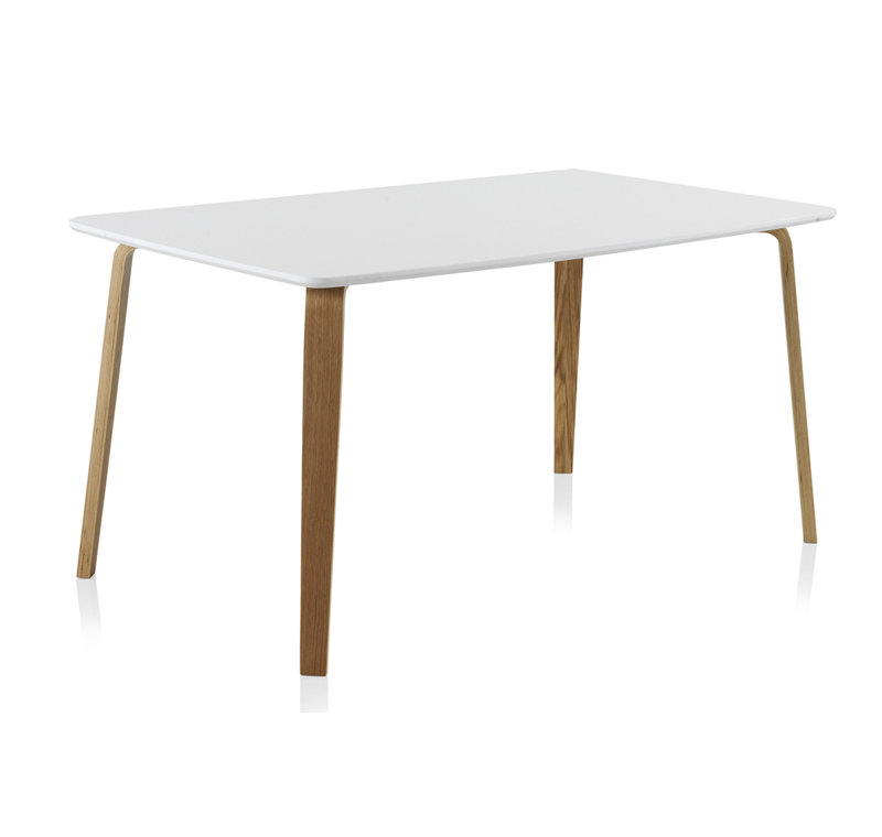 Aurelius Oak Solid Wood Dining Table, White