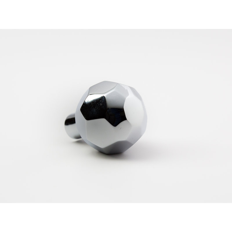 Facet Round Knob, Polished Chrome, 1 3/4" 