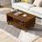 41.5" Rectangular Coffee Table with Solid Wood Legs & Open Shelf-984488856