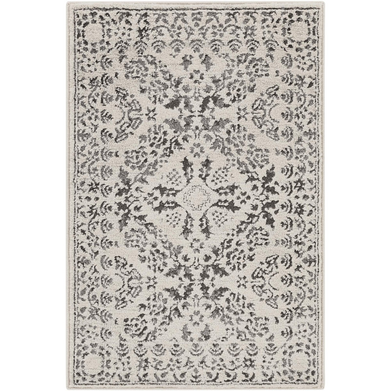 Tapis beige tissé à la machine Angeliq, Rectangle 2 pi x 2 pi 11 po