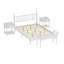  Ensemble de chambre à coucher de style rétro 4 pièces, grand lit plateforme avec tête de lit en forme de gourde, table de chevet et banc avec pieds tournés, blanc
