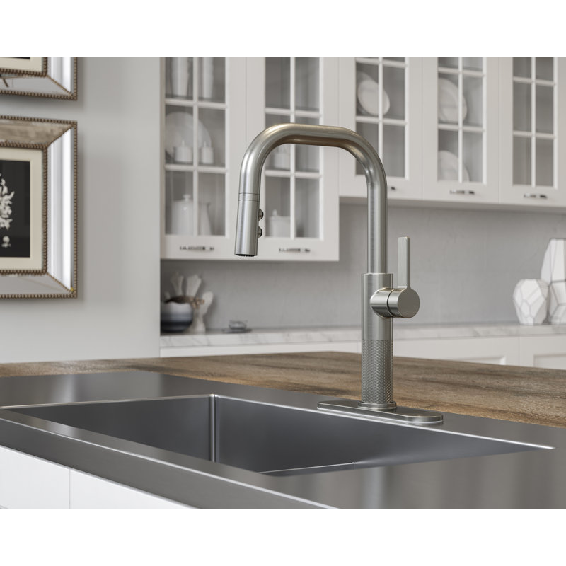 Pull Down Single Handle Kitchen Faucet, Stainless Steel