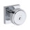 Vashon Keyed Entry Knob with Contemporary Square Rose in Polished Chrome