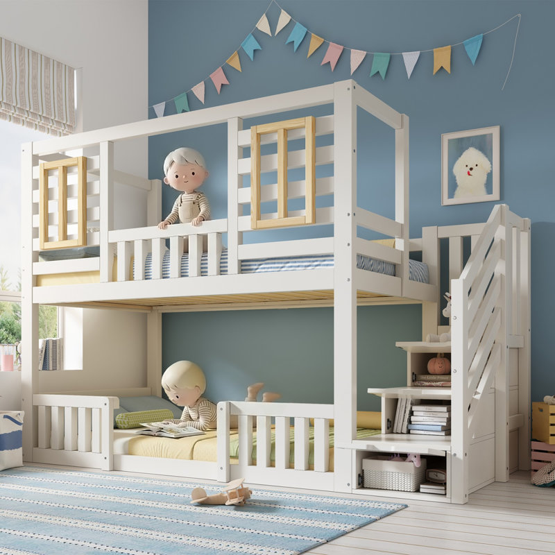 Solid Wood Storage Bed