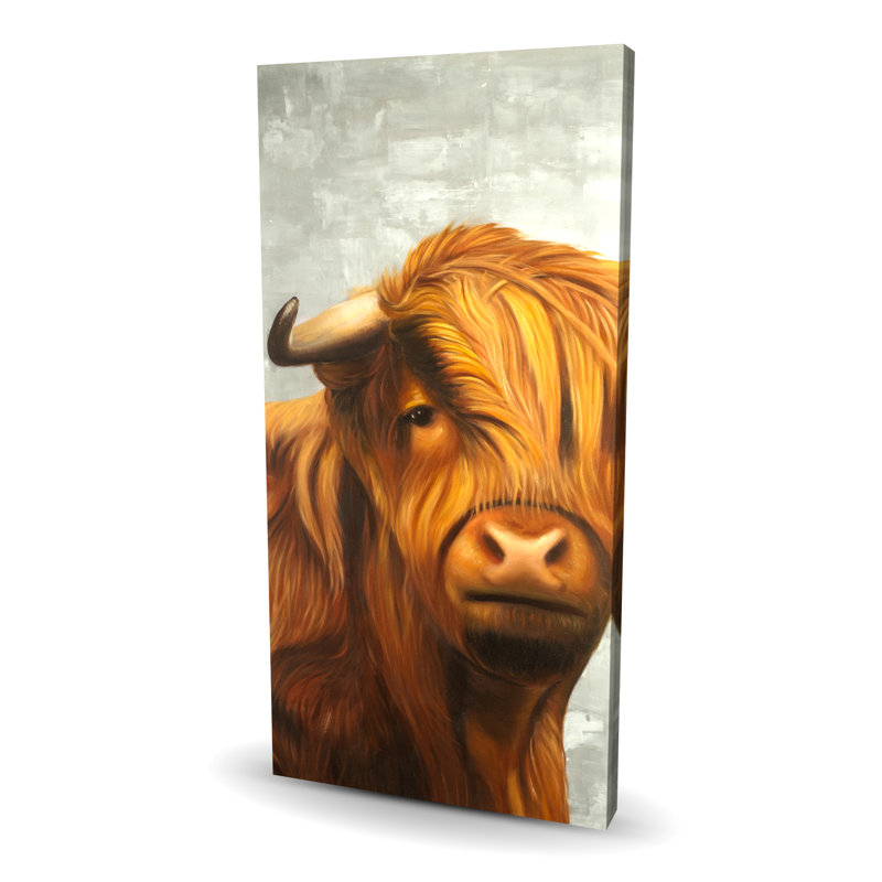 Highland Bétail - Art mural sur toile brun pour la décoration intérieure