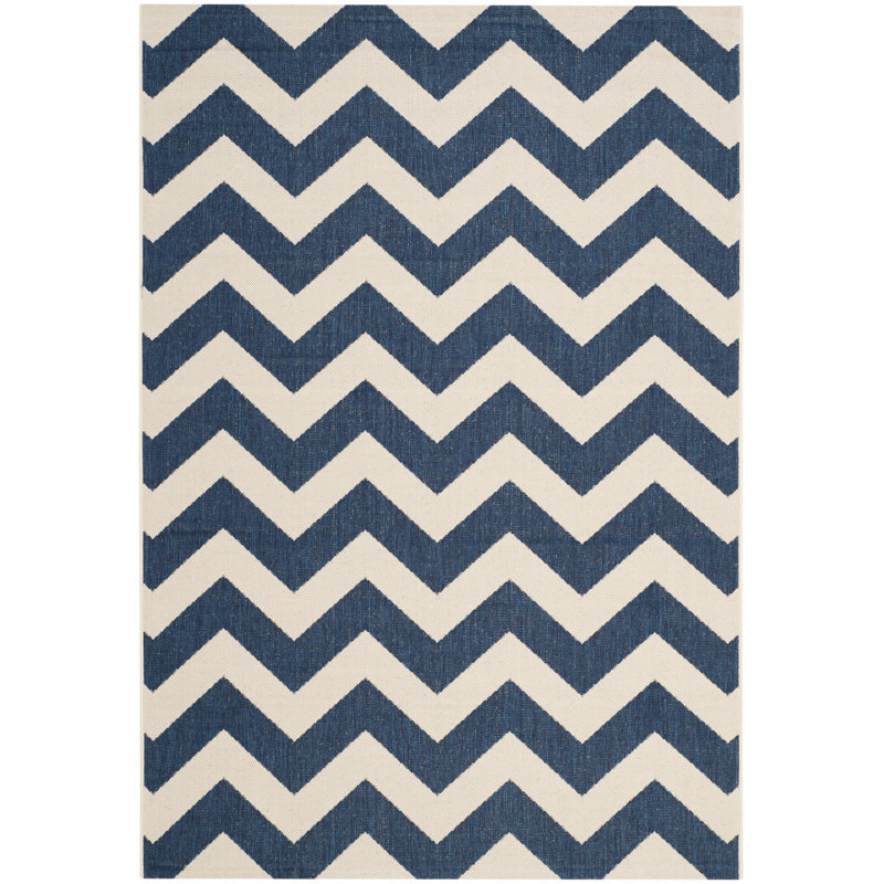 Shauna Navy/Neutral Rug, Rectangle 160 x 231 cm