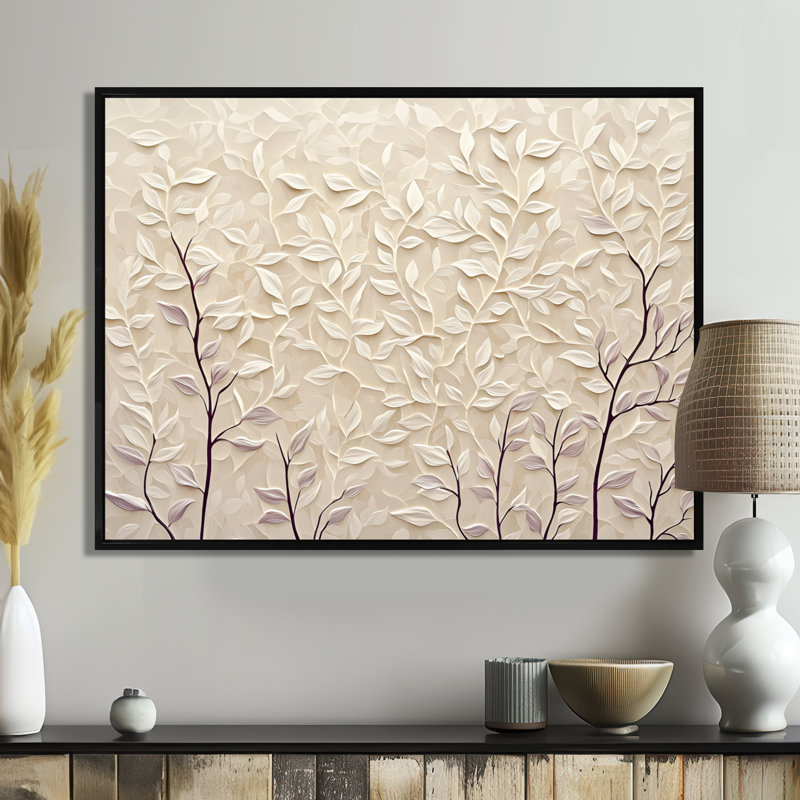 «Beige Woods Forest Landscape II», impression de paysage forestier, H 34 po x l 44 po, Noir