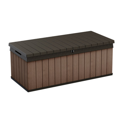 Keter Darwin Durable Resin Outdoor Storage and Organization Deck Box For Patio Furniture and Supplies, Brown (Choose Size) by Keter