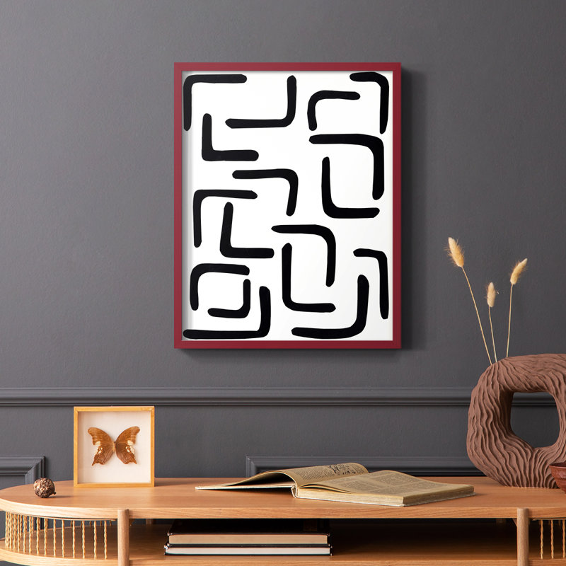 Shuffle III Framed Print - Solid Wood, Cadre simple rouge, H 10 po x l 8 po