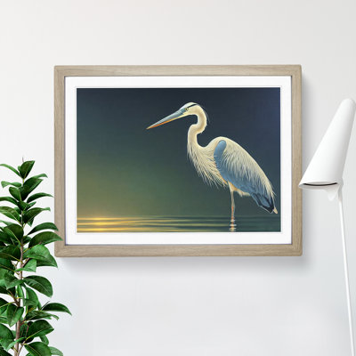 Attractive Heron Bird - Framed Print