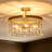 5 - Light Glass Flush Mount Ceiling Light