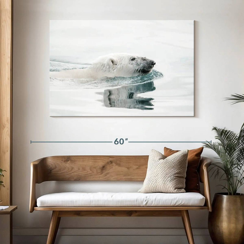 Brampt Bathing Polar Bear, 32" H x 48" W