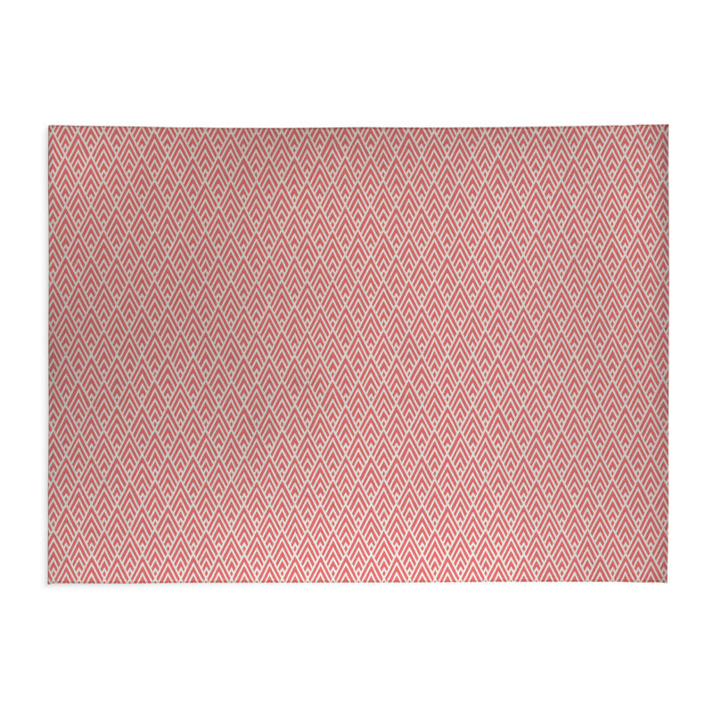 Chevron Spike Low Profile Kitchen Mat, Dusty Rose, Rectangle 5' x 7'