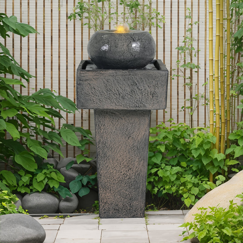 Fontaine en béton 25,59 "H Minimalist