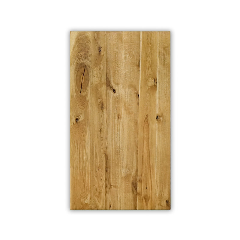 Emmy Oak Solid Wood Dining Table, Natural Oil, 76cm H x 120cm L x 90cm W