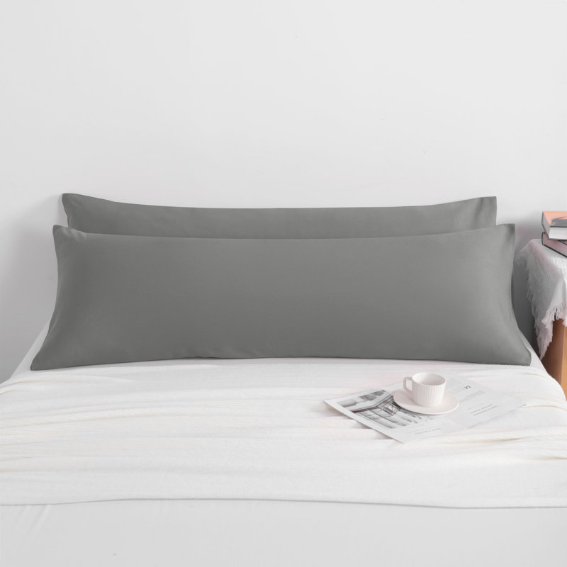 2PC Hypoallergenic Microfiber body pillowcase, Smock Gray