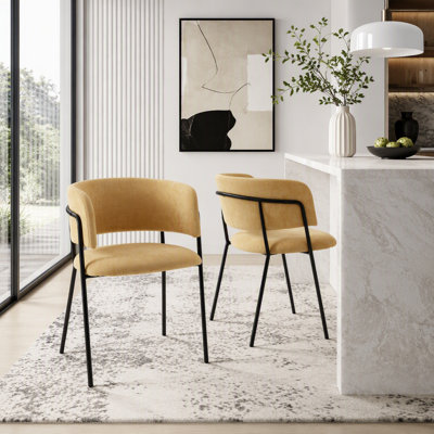 Ensemble de chaises de salle à manger avec accoudoirs rembourrés Modern