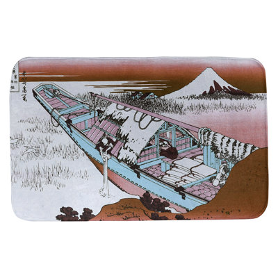 Tapis de bain Katsushika Hokusai Ushibori dans la province d'Hitachi