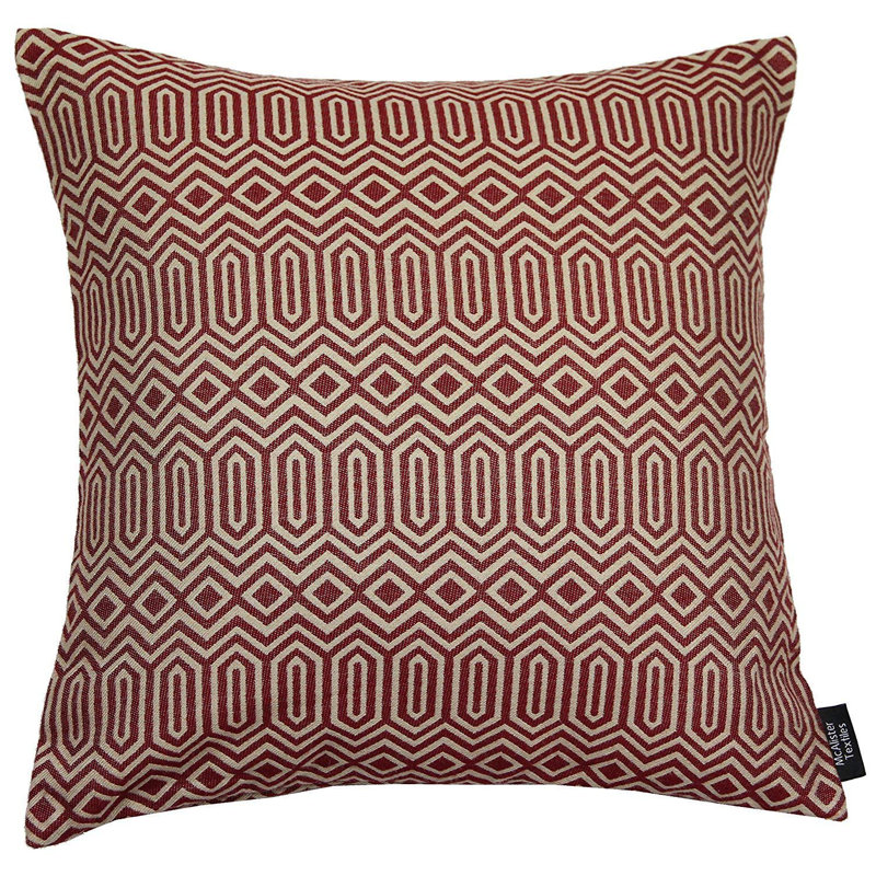 Cynthia Geometric Square Cushion Cover, 60 x 60 cm, Red