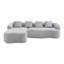 Canapé modulaire en L en chenille à compression complète avec méridienne incurvée pour une détente confortable dans les espaces de vie-863019587