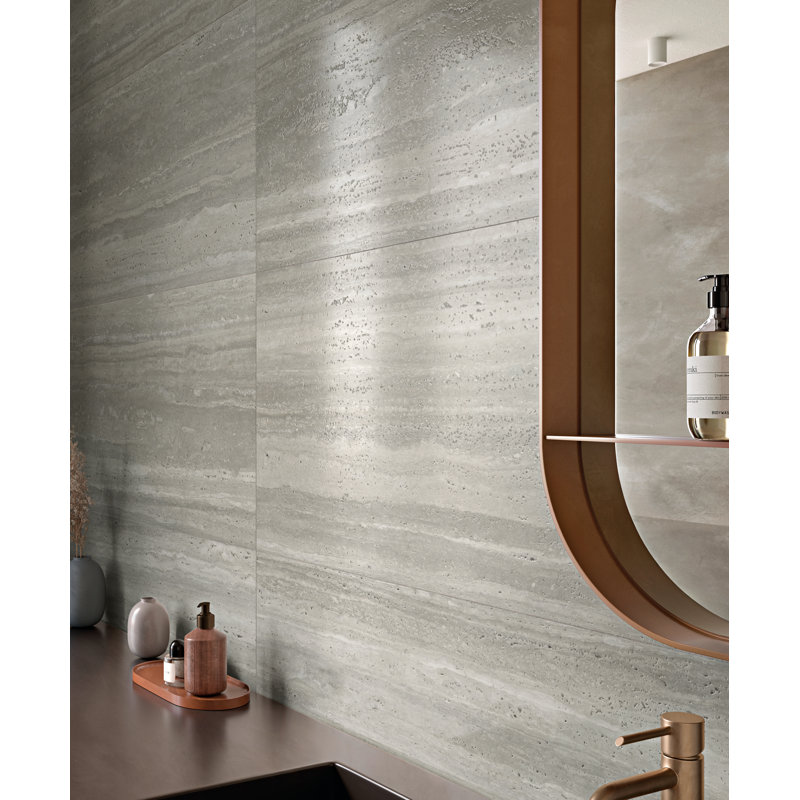 Carrelage en porcelaine de couleur grège 24 "x48" Dorica Travertine