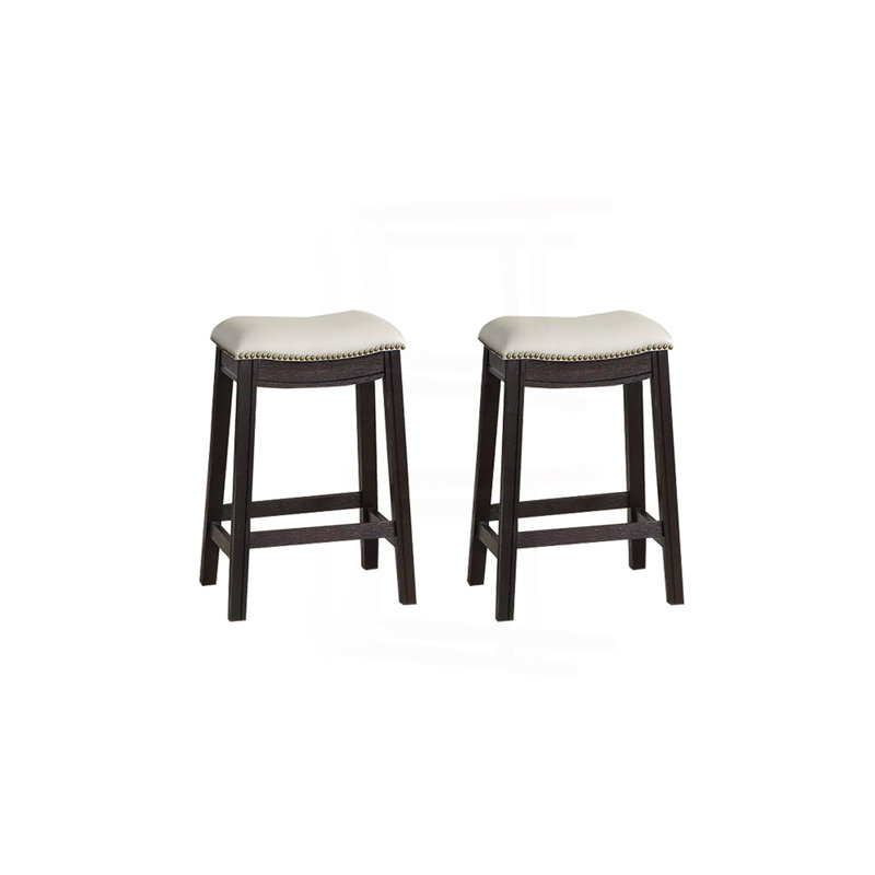 Tabouret de comptoir en polyuréthane, ensemble de 2, Noir