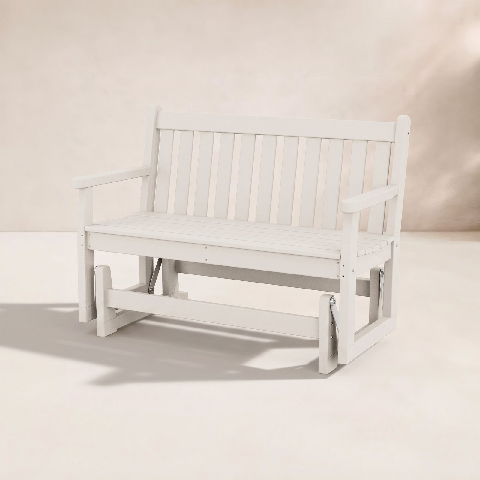 POLYWOOD® Traditional Garden 47" Patio Glider Bench, Sand