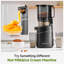5.3" Wide Chute Cold Press Juicer, Self-feeding Slow Masticating Juicer For Whole Fruits & Vegetables, 250w High Yield Extractor, Easy Clean, Black-117605961