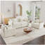 Ensemble de canapé 3 pièces avec coussins et coussins décoratifs, ensemble de canapé comprenant 2 fauteuils et un canapé à 2 places, ensemble de canapé décontracté peu encombrant pour le salon, chenille blanche-904368831