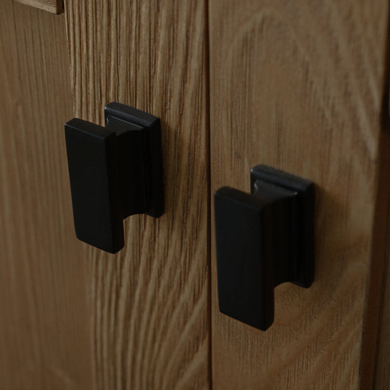 Ensemble de meuble-lavabo double 72 po Ajiya, Calcaire bleu, Naturel texturé / noir mat