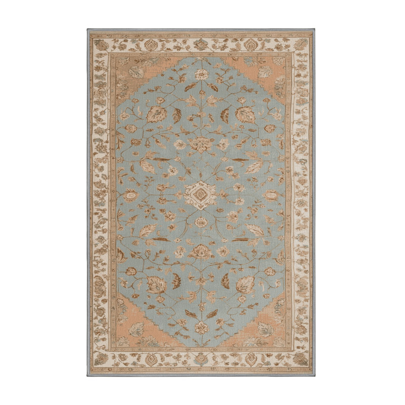 Tapis gris Afyon lavable à la machine, Rectangle 6 pi x 9 pi