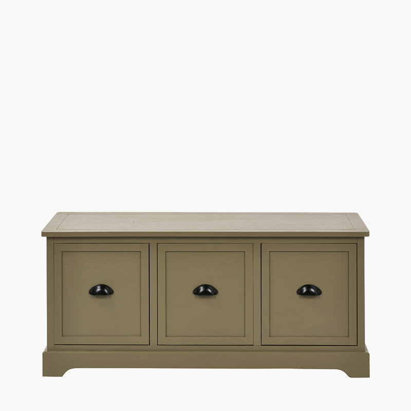 107cm W 3 - Drawer Chest of Drawers, Olive Green/Black
