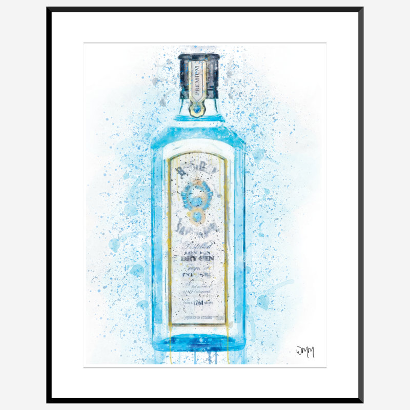 Blue Gin Bottle - Single Picture Frame Print