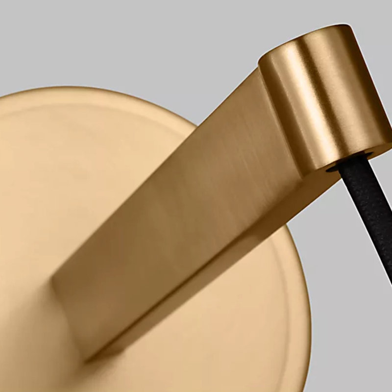 Norman 1 - Light Bath Sconce, Satin Brass, No, Steel Midnight Black 