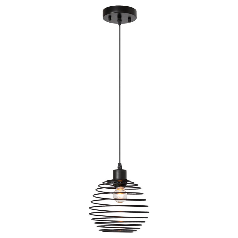 Luminaire suspendu sphère 1 lumière Farshad, Noir classique