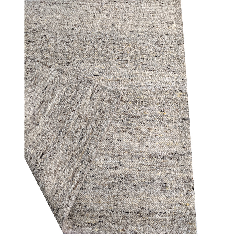 Tapis gris en laine brute, Rectangulaire 8 pi x 10 pi