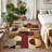 Boho Geometric Machine Washable Rug with Rubber Backing Soft Low Pile Non Slip Carpet for Living Room Bedroom-657786813