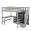 Lit mezzanine double avec bureau et tiroirs-663389748