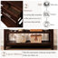 Buffet en bois massif avec 2 tiroirs et tablettes ouvertes, console de style Mid-Century pour la salle à manger, le couloir, la table de cuisine, les tiroirs à tablettes design, la chambre à coucher-1596984646