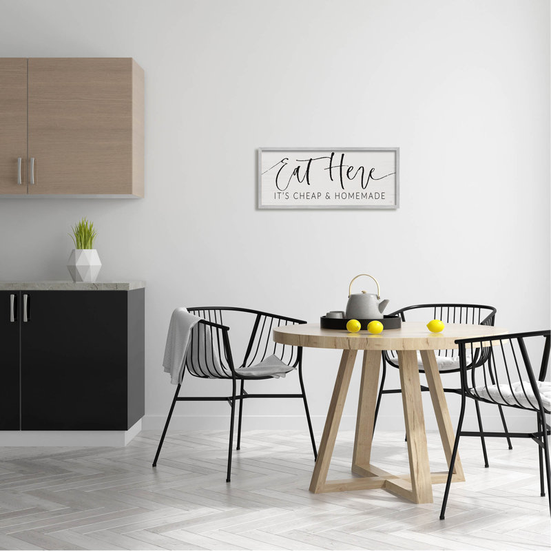 «Eat Here», art de la giclée encadrée par Lux + Me Designs, H 10 po x l 24 po x P 1,5 po, Estampe numérique Farmhouse
