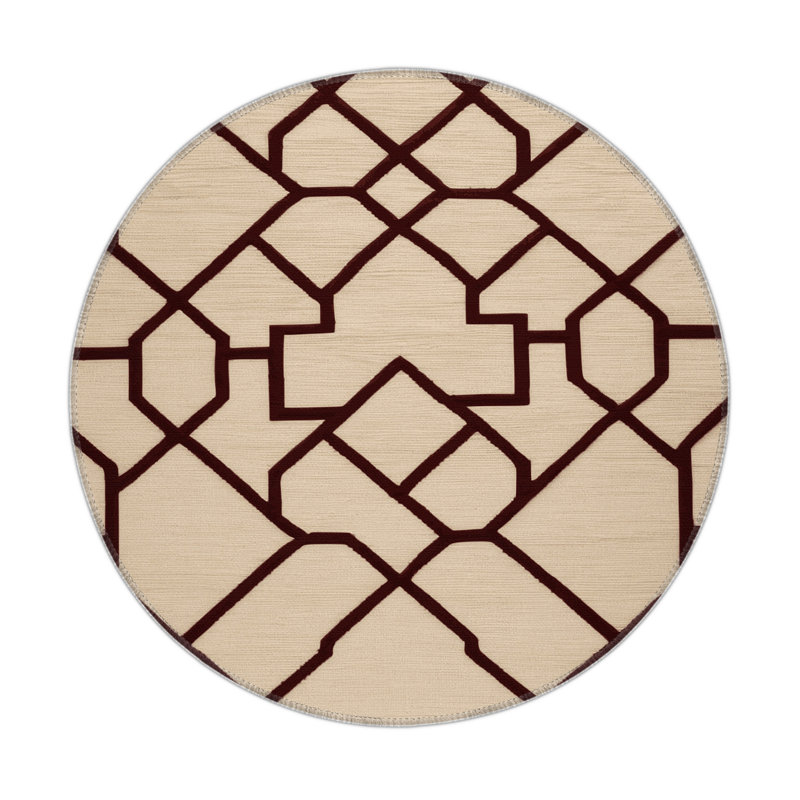 Trellis Beige Indoor and Outdoor Area Rug, Rectangle 5' x 7'