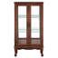 Vitrine classique en noyer avec dossier en miroir et tablette réglable-805167243-805167240