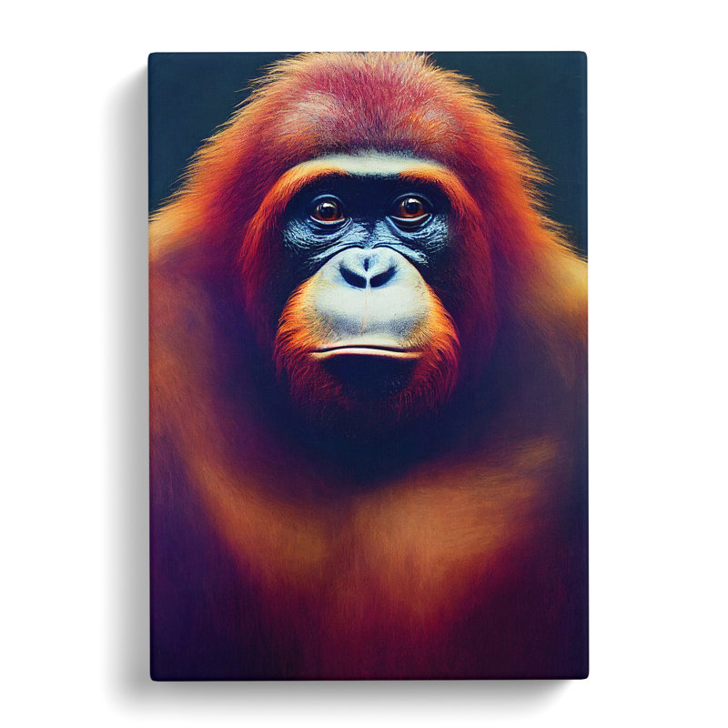 Interlachen Face Of An Orangutan - Wrapped Canvas, 60cm H x 40cm W x 3cm D