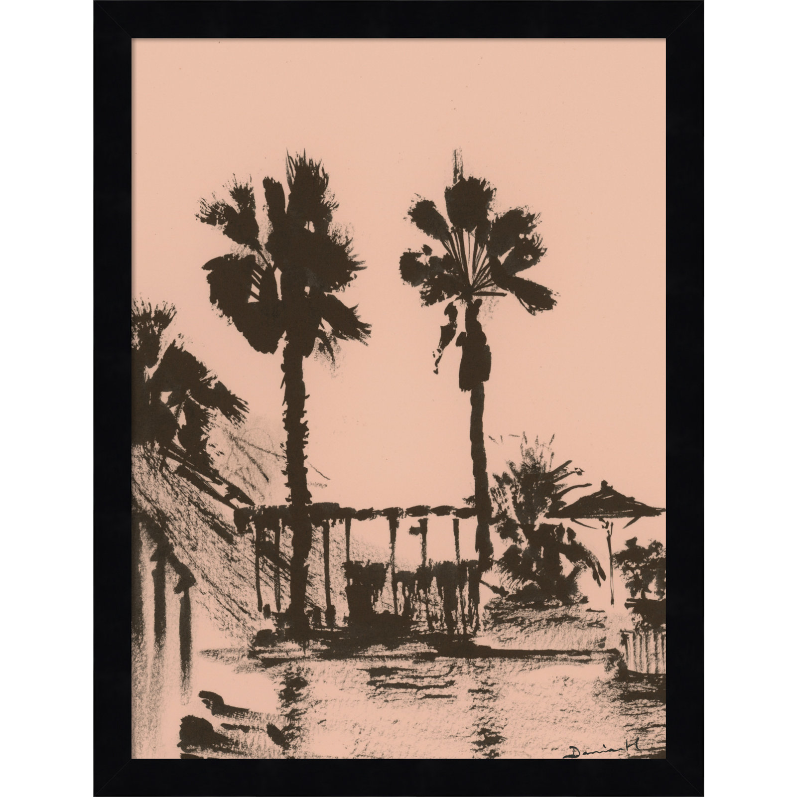 Holiday by Dan Hobday Wood Framed Wall Art Print, Black, 17" H x 13" W